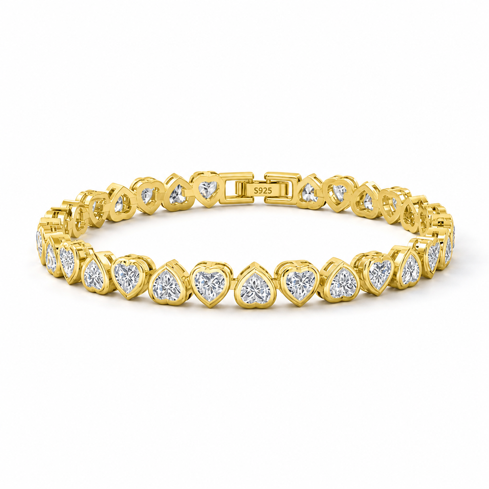Gold Heart Bracelet studio close-up