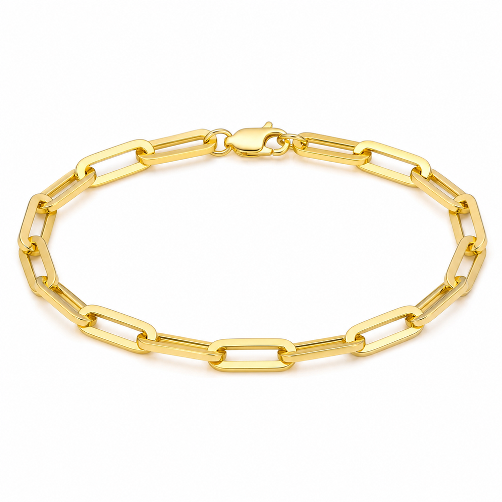 Gold Paperclip Bracelet studio close-up