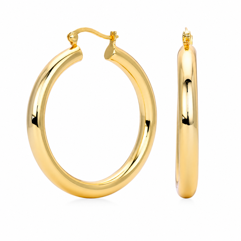 Gold Hoop Earrings alternate angle product photo