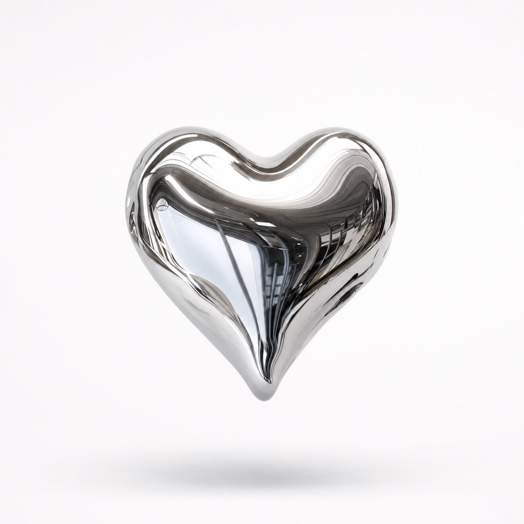 A fluid chrome heart