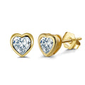 Gold Heart Stud Earring