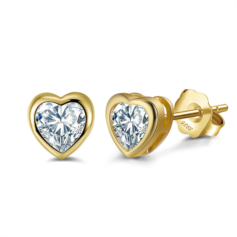 Gold Heart Stud Earrings product photo
