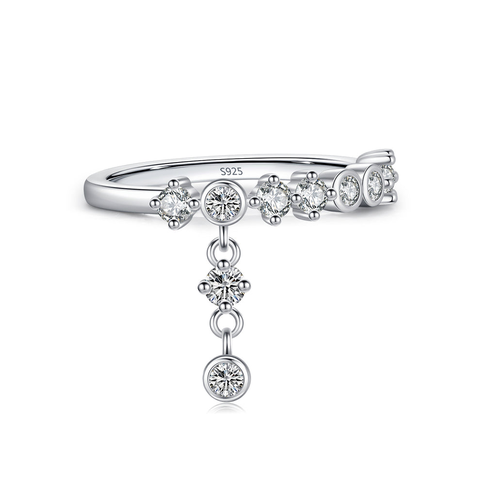 Silver Diamante Drop Ring product photo