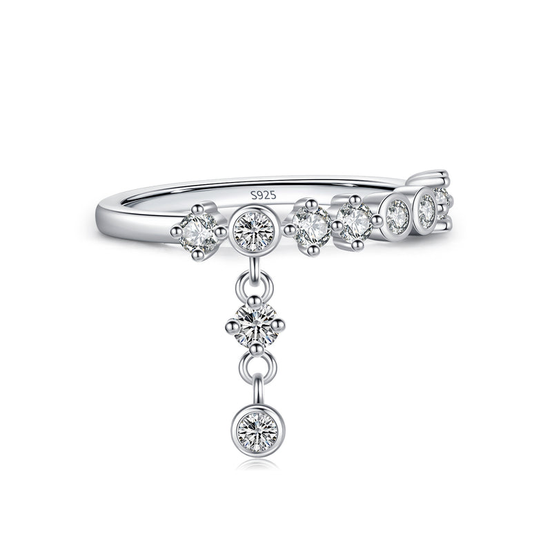 Silver Diamante Drop Ring product photo