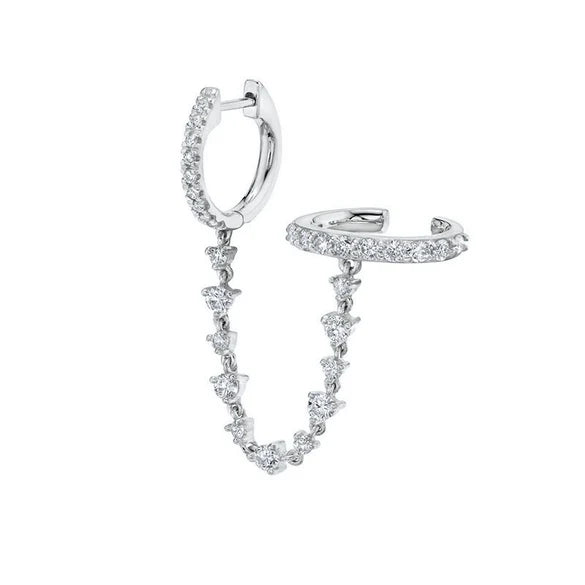 Silver Ear Cuff Chain Earring product photo