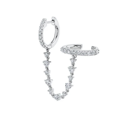Silver Ear Cuff Chain Earring product photo