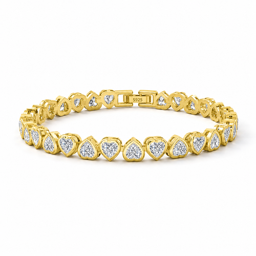 Gold Heart Bracelet studio close-up