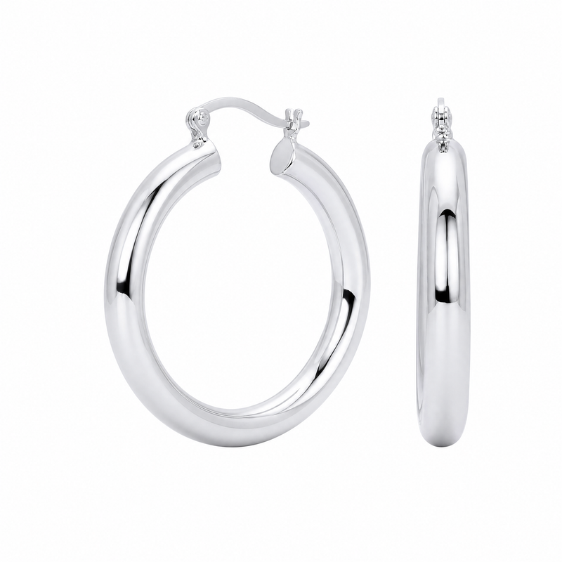 Silver Hoop Earrings product photo