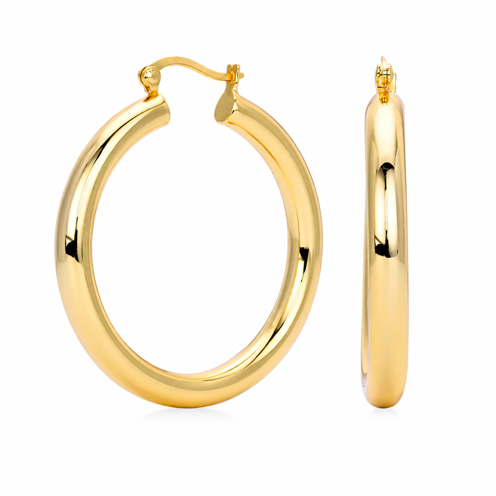 Gold Hoop Earrings alternate angle product photo