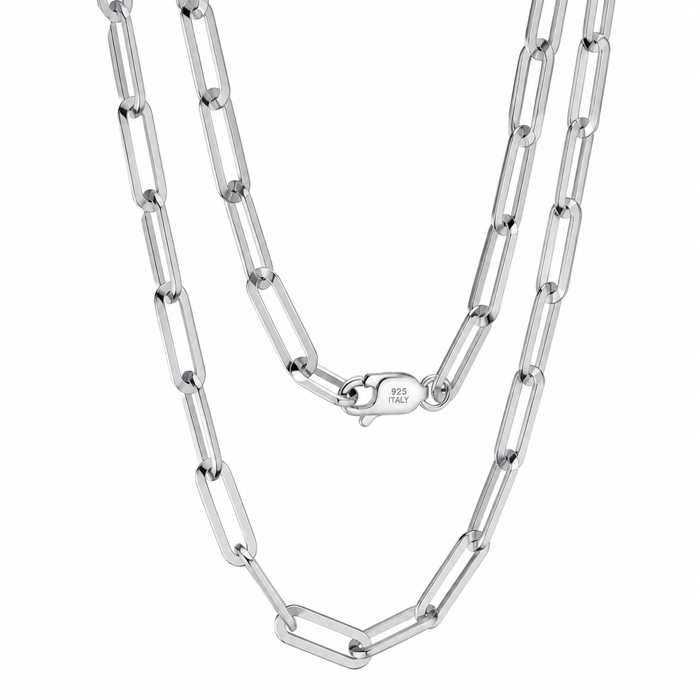 Silver Paperclip Necklace main product photo
